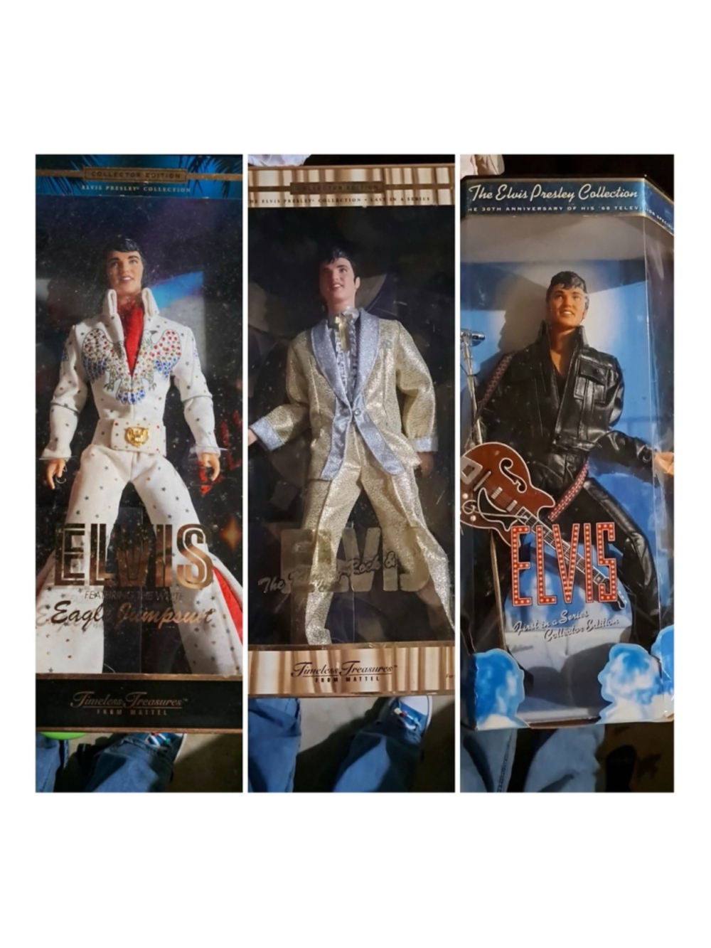 Elvis Presley Timeless Treasures Collectible Doll/Figure Lot of 3 Display Boxes